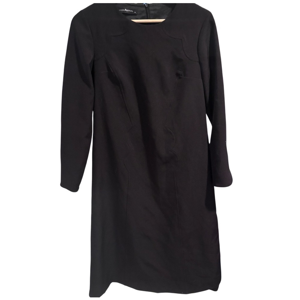 Laura Bernal Classy Long Sleeve Black Dress Size 38